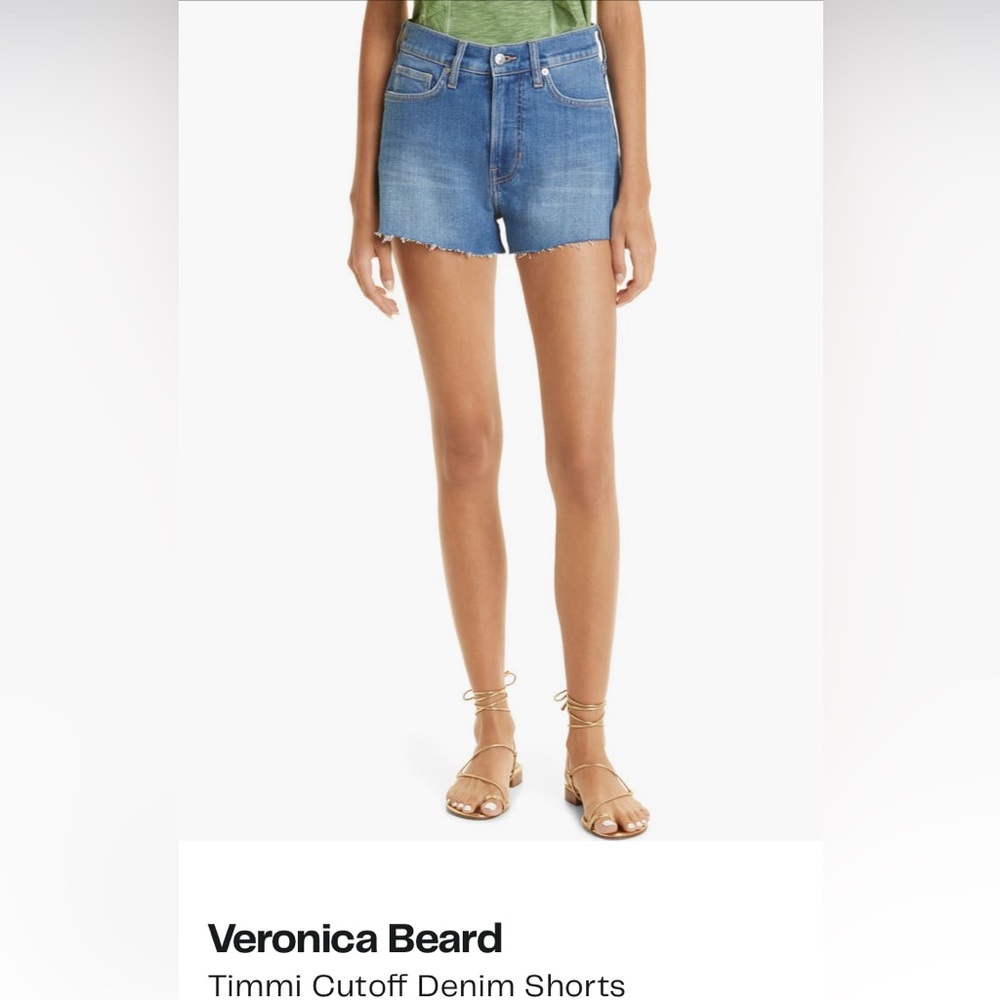 Veronica Beard Timmy Cutoff Denim Shorts Classic Blue High Rise Jean Shorts